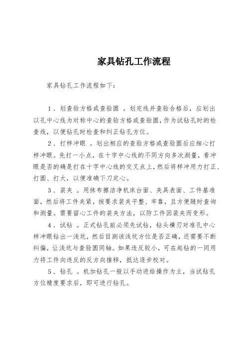 家具钻孔工作流程