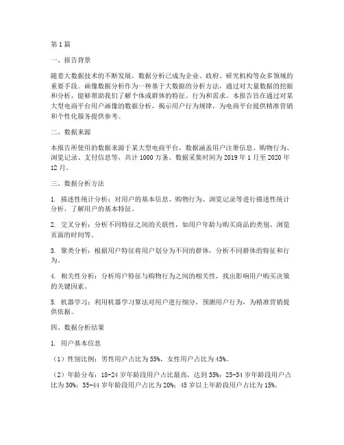 画像数据分析报告范文(3篇)