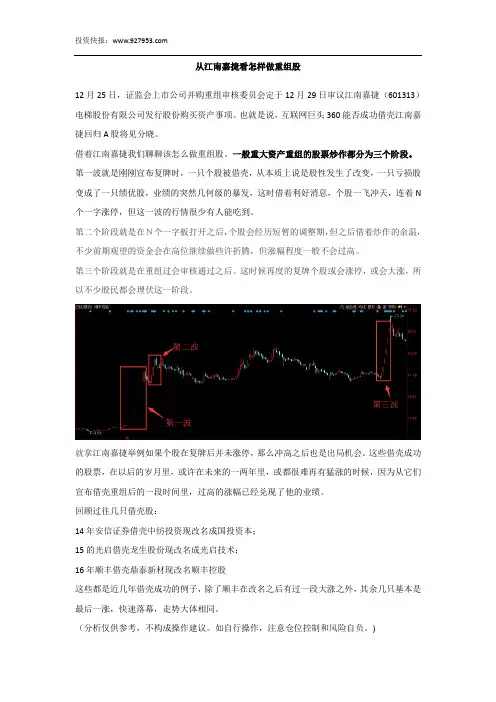 从江南嘉捷看怎样做重组股