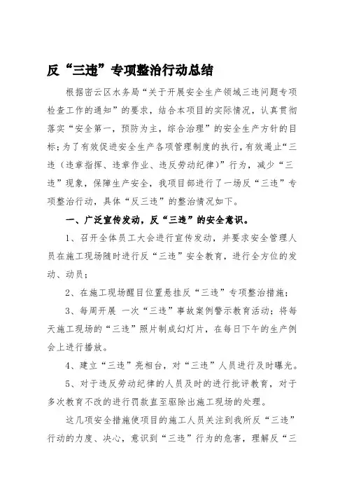 反三违活动自查报告