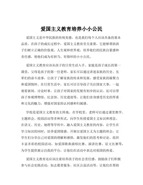 爱国主义教育培养小小公民