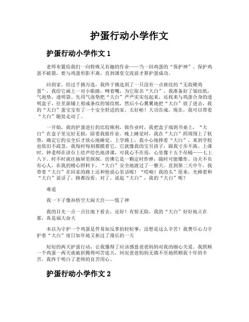 护蛋行动小学作文