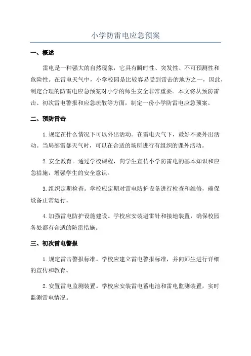 小学防雷电应急预案