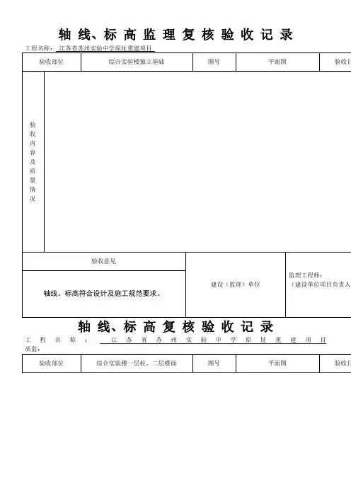 轴线标高复测记录1