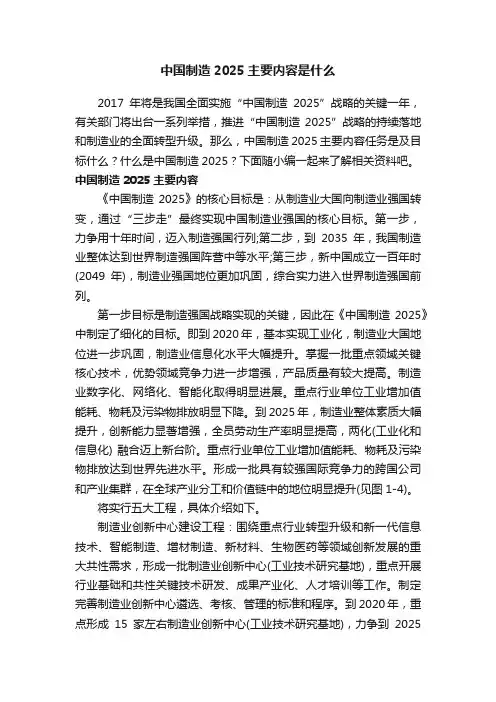 中国制造2025主要内容是什么