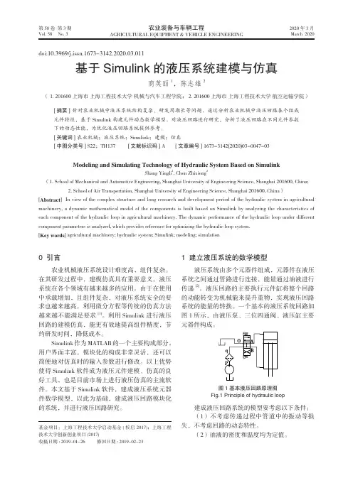 基于simulink的液压系统建模与仿真