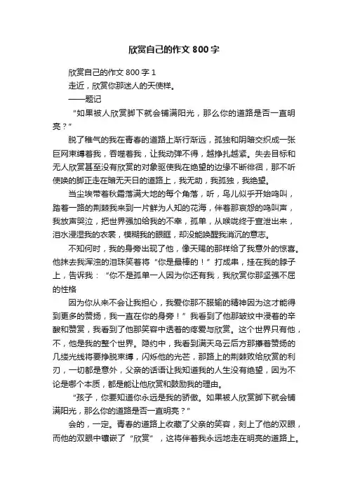欣赏自己的作文800字