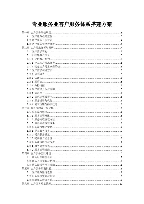 专业服务业客户服务体系搭建方案