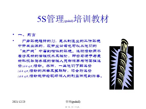 5S管理培训(PPT 29页)(精品PPT)