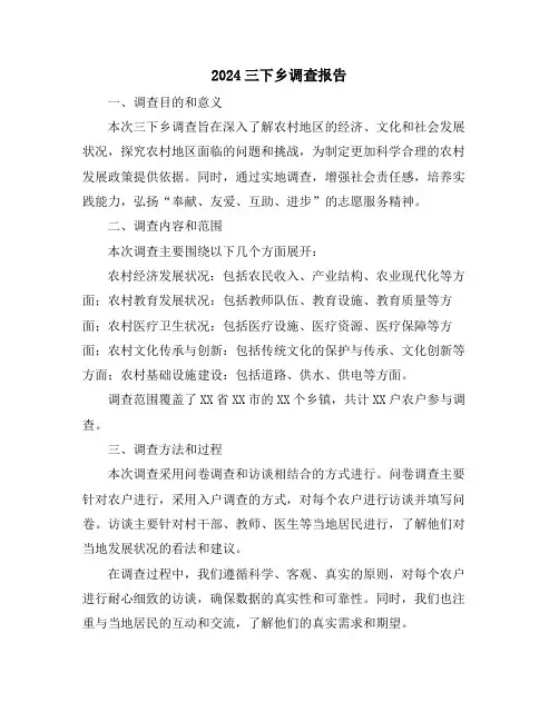 2024三下乡调查报告