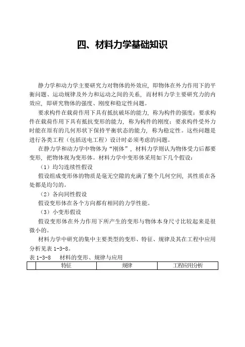 力学基础知识3--材料力学