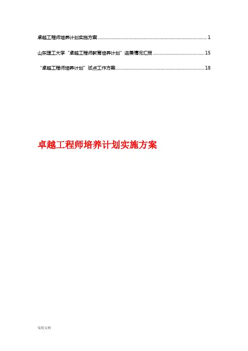 卓越工程师培养计划实施方案(1)