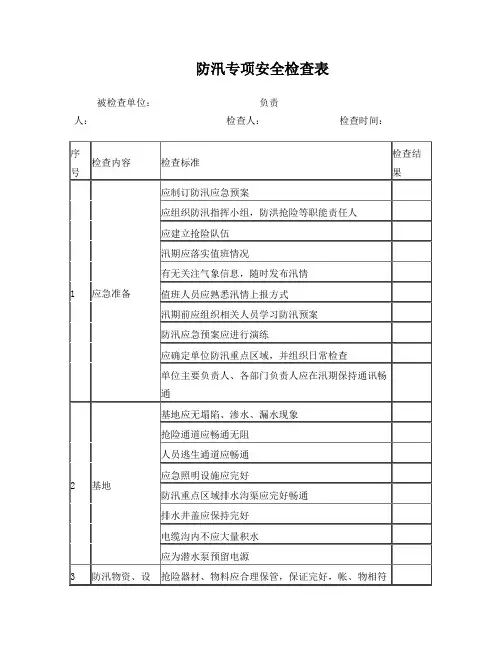 防汛专项检查表