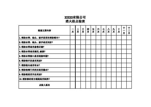 消防器材点检表