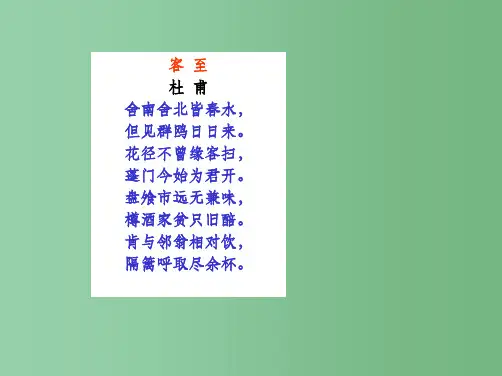 高中语文《客至》-苏教版选修《唐诗宋词选读》