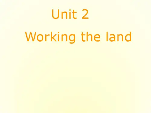 高中英语 unit2 working the land 课件 新人教版必修4