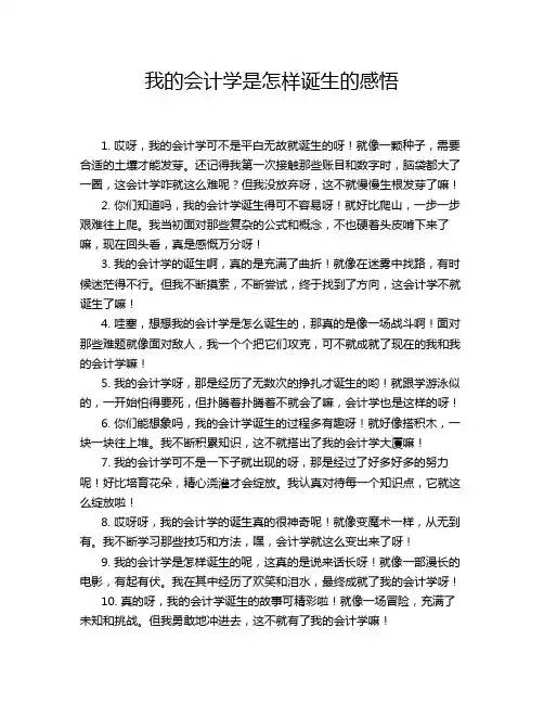我的会计学是怎样诞生的感悟