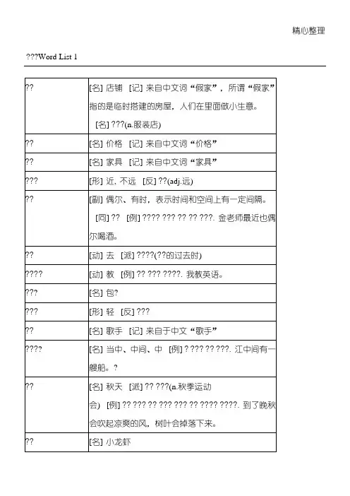 TOPIK韩语初级必备单词