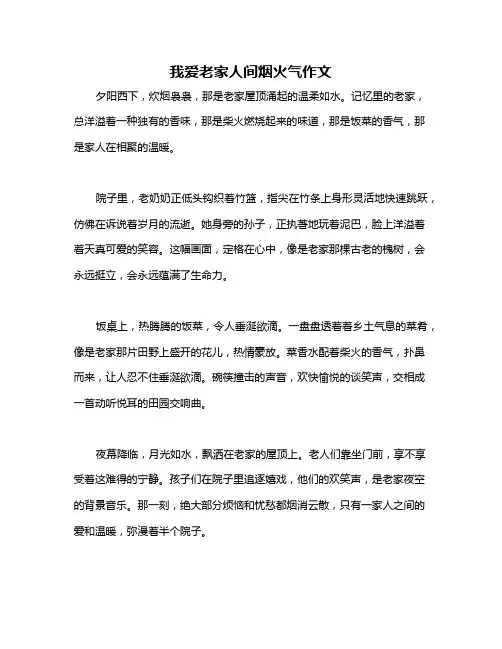 我爱老家人间烟火气作文