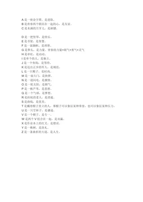 26个字母所代表的含义