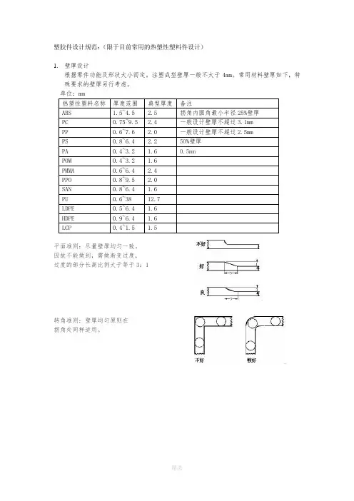 塑胶件设计规范