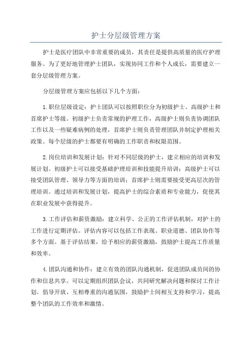 护士分层级管理方案