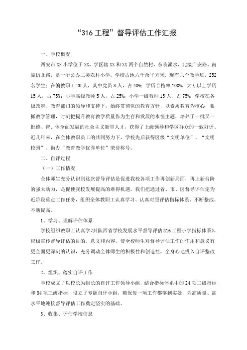 316工程督导评估工作汇报