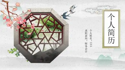 财务会计专业个人简历PPT模板