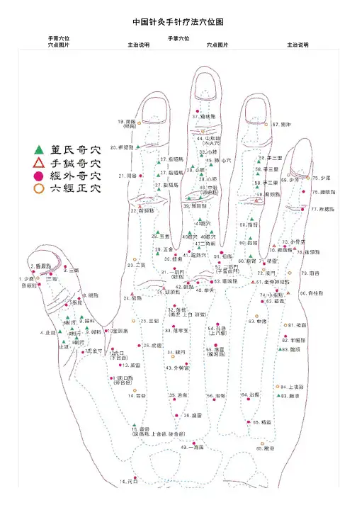 中国针灸手针疗法穴位图