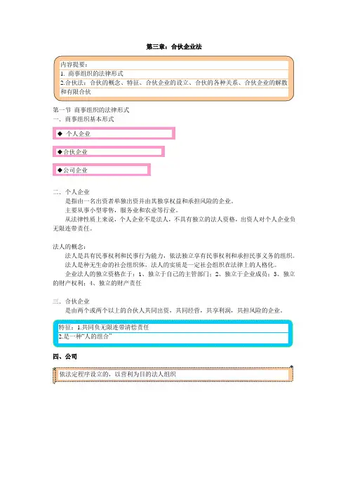 国际商法_第三章：合伙企业法