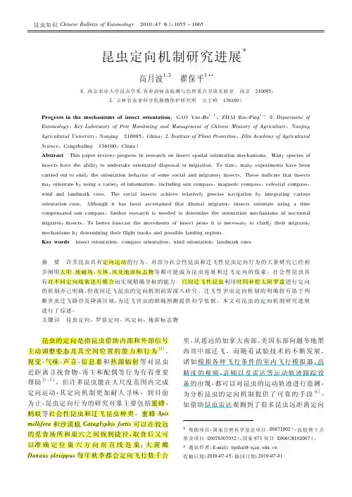 昆虫定向机制研究进展