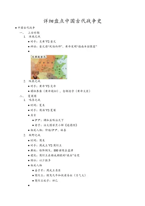 详细盘点中国古代战争史