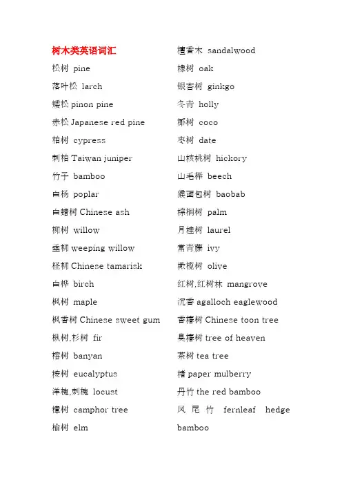 树木类英语词汇CXW