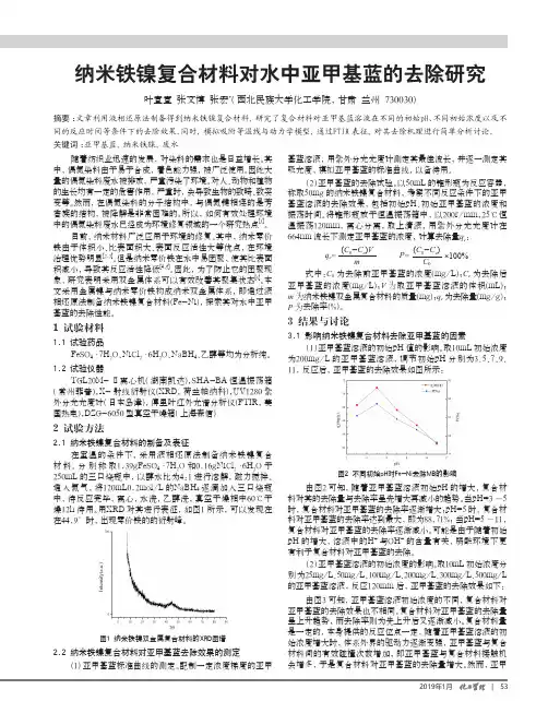 纳米铁镍复合材料对水中亚甲基蓝的去除研究