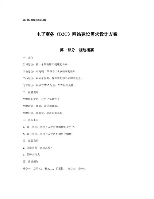 网站需求设计方案1