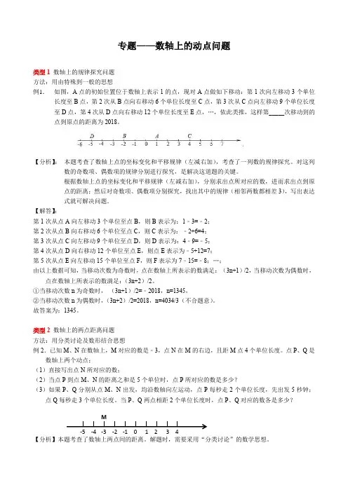 专题      数轴上的动点问题
