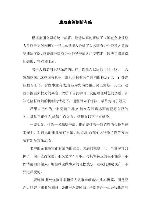 腐败案例剖析读后感