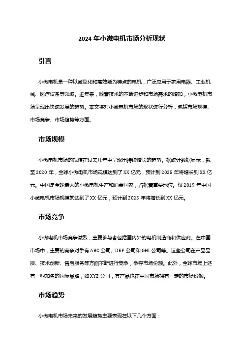 2024年小微电机市场分析现状