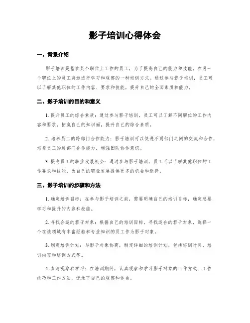 影子培训心得体会