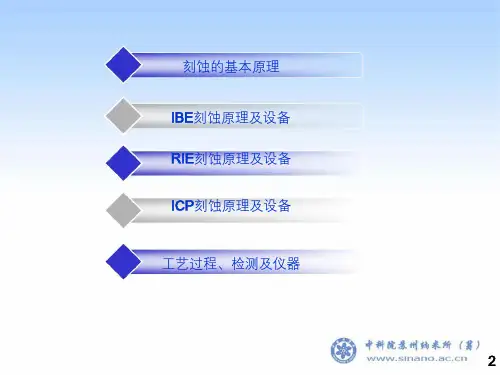 反应等离子刻蚀及离子束设备及工艺