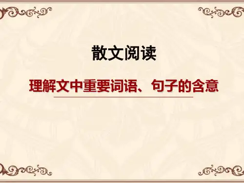 高考散文之重要词语句子理解
