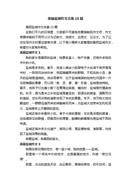美丽盐城作文合集15篇