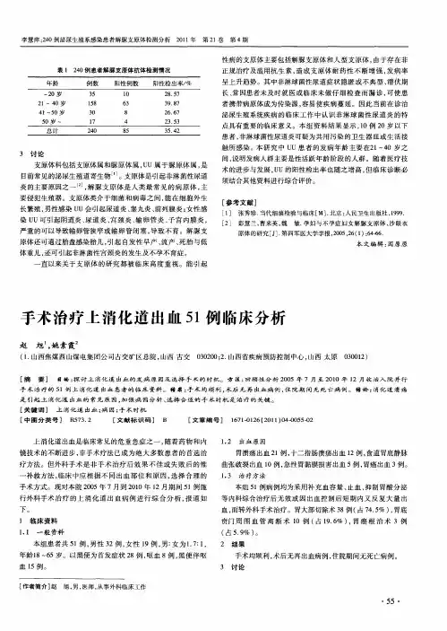 手术治疗上消化道出血51例临床分析