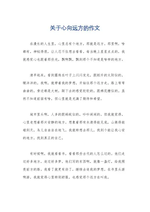关于心向远方的作文
