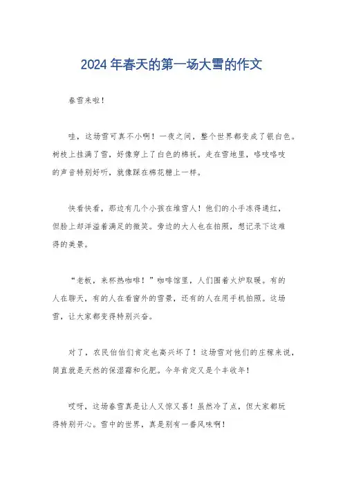 2024年春天的第一场大雪的作文