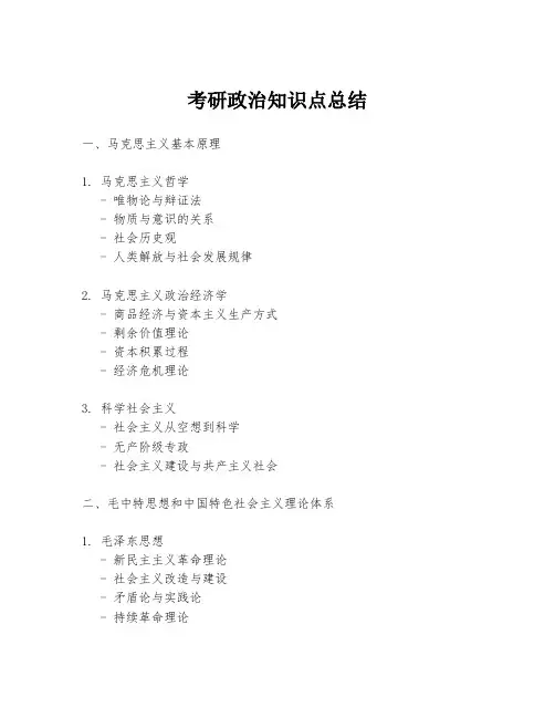 考研政治知识点总结