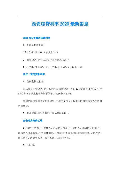 西安房贷利率2023最新消息