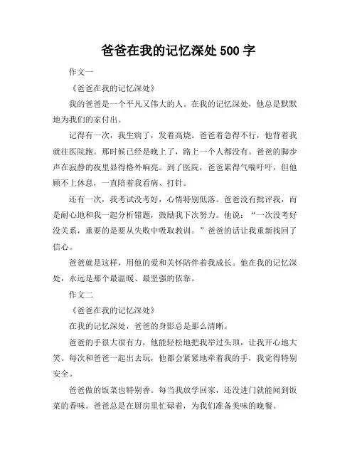 爸爸在我的记忆深处500字