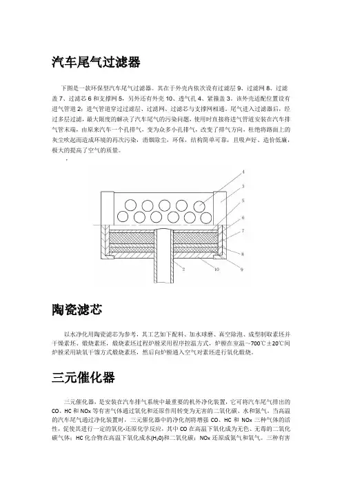 三元催化汽车尾气过滤器陶瓷滤芯