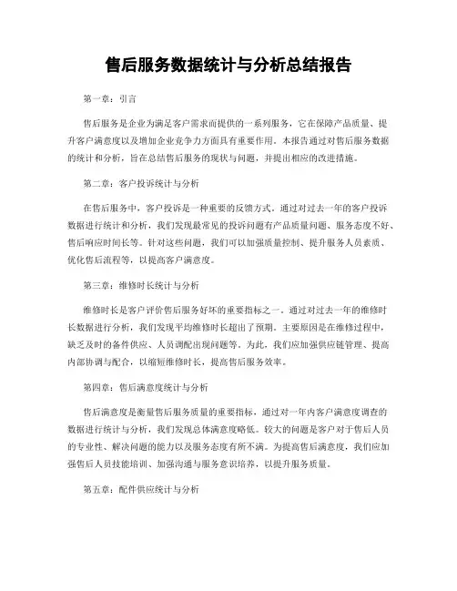 售后服务数据统计与分析总结报告